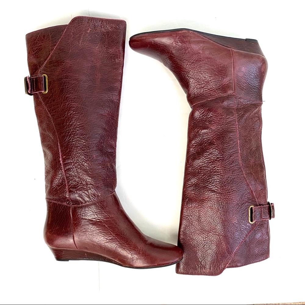 Steven by Steve Madden Tall Leather Boots Wedge